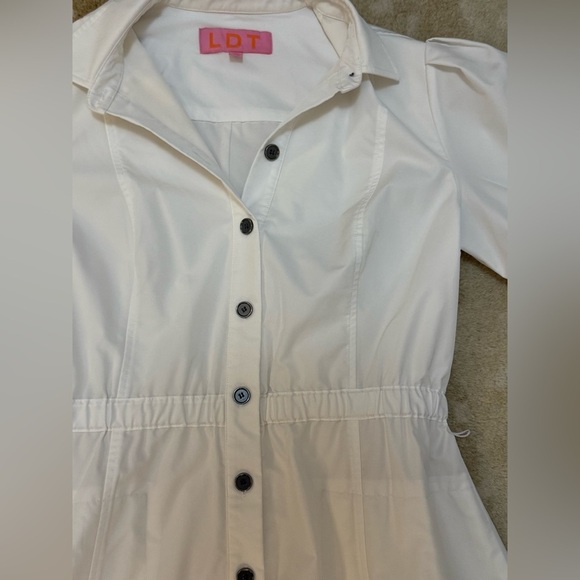 LDT white button down belt loop maxi dress women’s size 4 - Picture 7 of 9